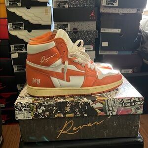 Orange and White Men's Sneakers kool kiy/reves sneaker independent brand IYKYK